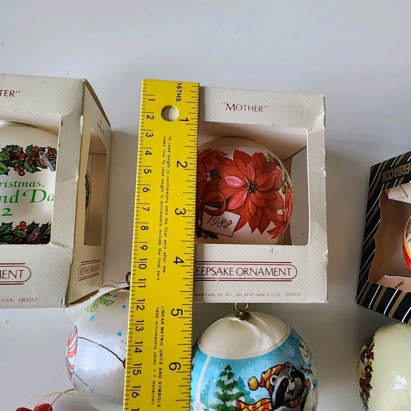 1980s Vintage Christmas Ornaments Lot Mother Daughter Silk Wrapped 1982 1990 80s - Picture 16 of 16